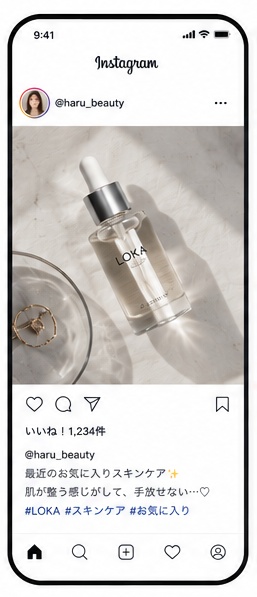 @haru_beauty のInstagram投稿。LOKAのスキンケアアイテムを撮影した投稿例